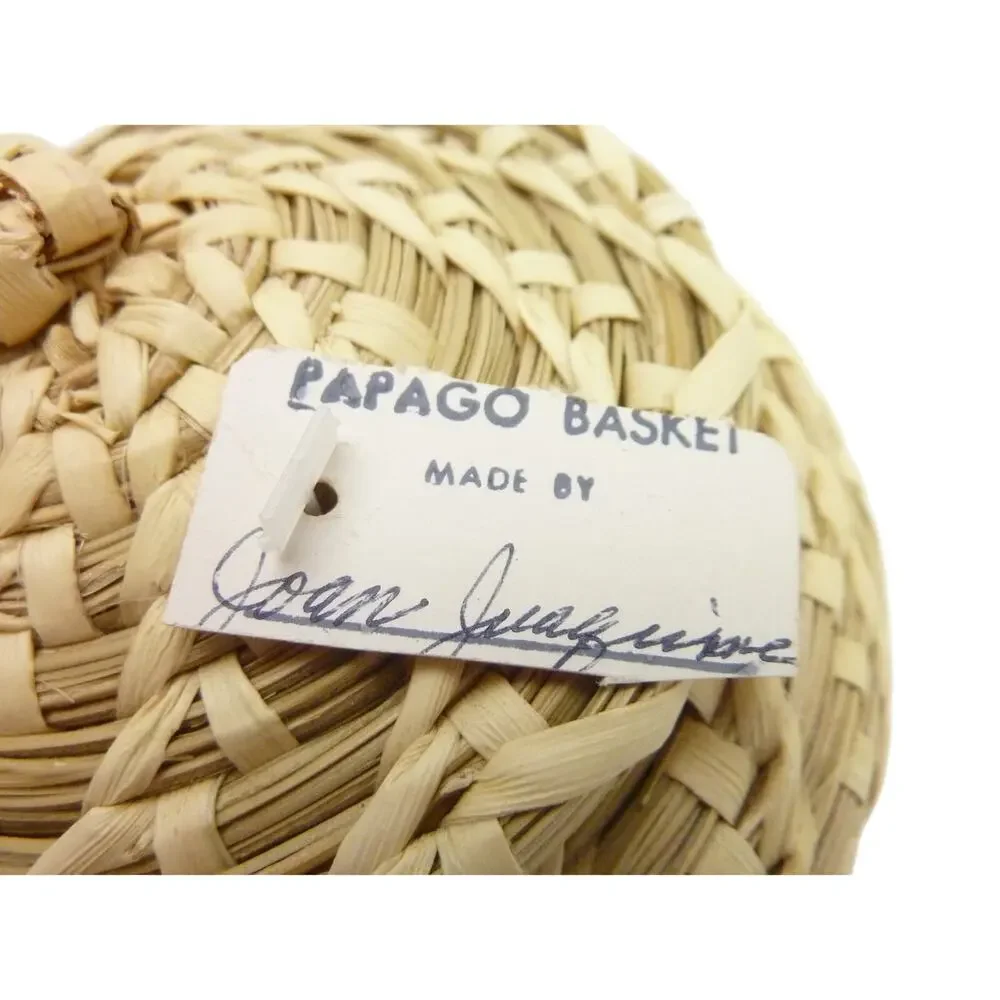 Vintage Native American Indian PAPAGO Lidded Basket